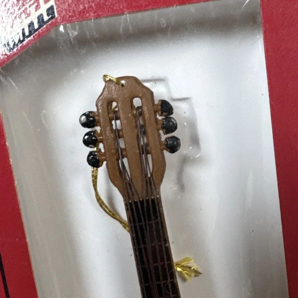 Pro-Mite Guitar Ornament Unisex OS Brown Excellent Handcrafted Wood Miniature